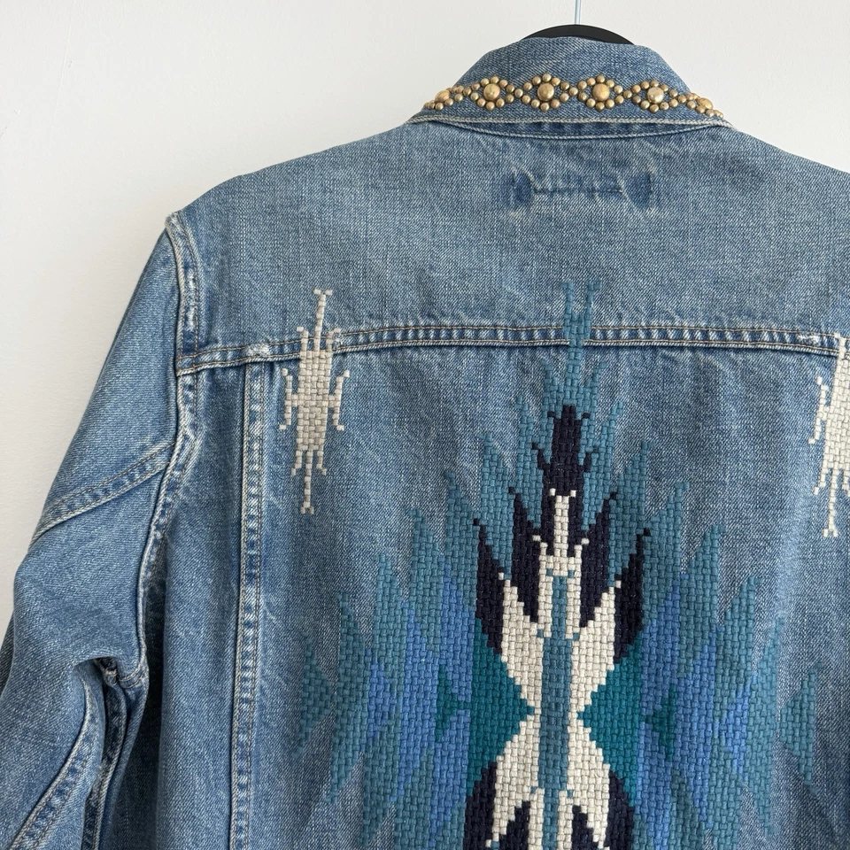 Chaqueta Denim Remi Relief Golden State Grande Bordada Ortega Chimayo Tachonada Foto 2 de 4