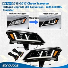 For 2013-2017 Chevy Traverse Halogen Upgrade Led Headlight With Led Drl Pair Lr For 2013-2017 Chevy Traverse Halogen Upgrade Led Headlight With Led Drl Pair Lr