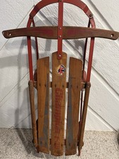 Flexible Flyer Champion 38 Vintage Wooden Red  Brown Traditional Sled