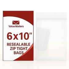 1000 6x10 Clear Plastic Zipper Poly Locking Reclosable Bags 2 MiL