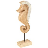Maritime Seepferdchen Holz Deko 28Cm Mit Perlen