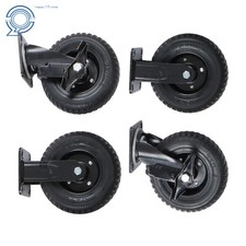 4 Pieces 8" Caster Wheels Rubber 2200Lbs (Side Brakes *2 Fixed *2) Heavy Duty