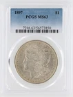 1897 Morgan Silver Dollar PCGS MS63 S$1 Philadelphia Minted No Reserve