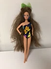 Mattel Totally Hair Barbie Doll Brunette 1991 with gorgeous dress good condition