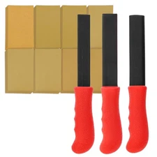 3 Dura-Gold Contour Radius Hand Sanding File Block Sticks, 40 Hook & L Sandpaper