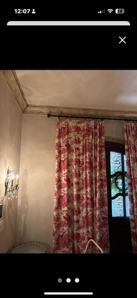 Занавески для туалета Thibaut Chateau De Lois - полностью на подкладке/черные - Изображение 2 из 4