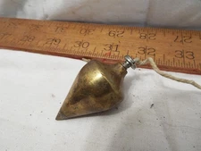 Small Vintage Brass Turnip Plumb Bob Level Wood Working Tool Steel Tip Classic
