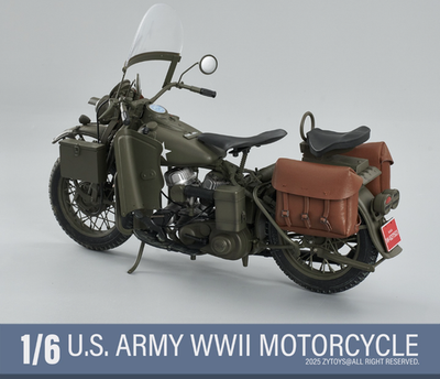ZYTOYS ZY8038 1/6 WWII US Military Motorcycle With Bag for 12in