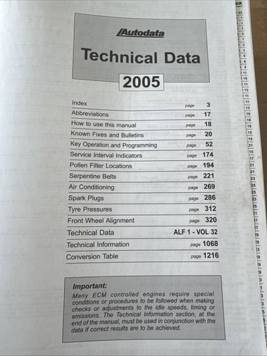 Autodata 2005 Technical Data, Petrol Cars & Light Commercial Vehicles 1995-2005 - Picture 2 of 4