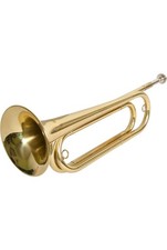 Regiment Bugle 4 Inch Bell Clear Lacquered Brass with Mouthpiece and Carry Bag