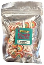 Teacher Reward Erasers .75" 60 Count RAINBOWS For Kids Ages 5 Red Orange Blue 