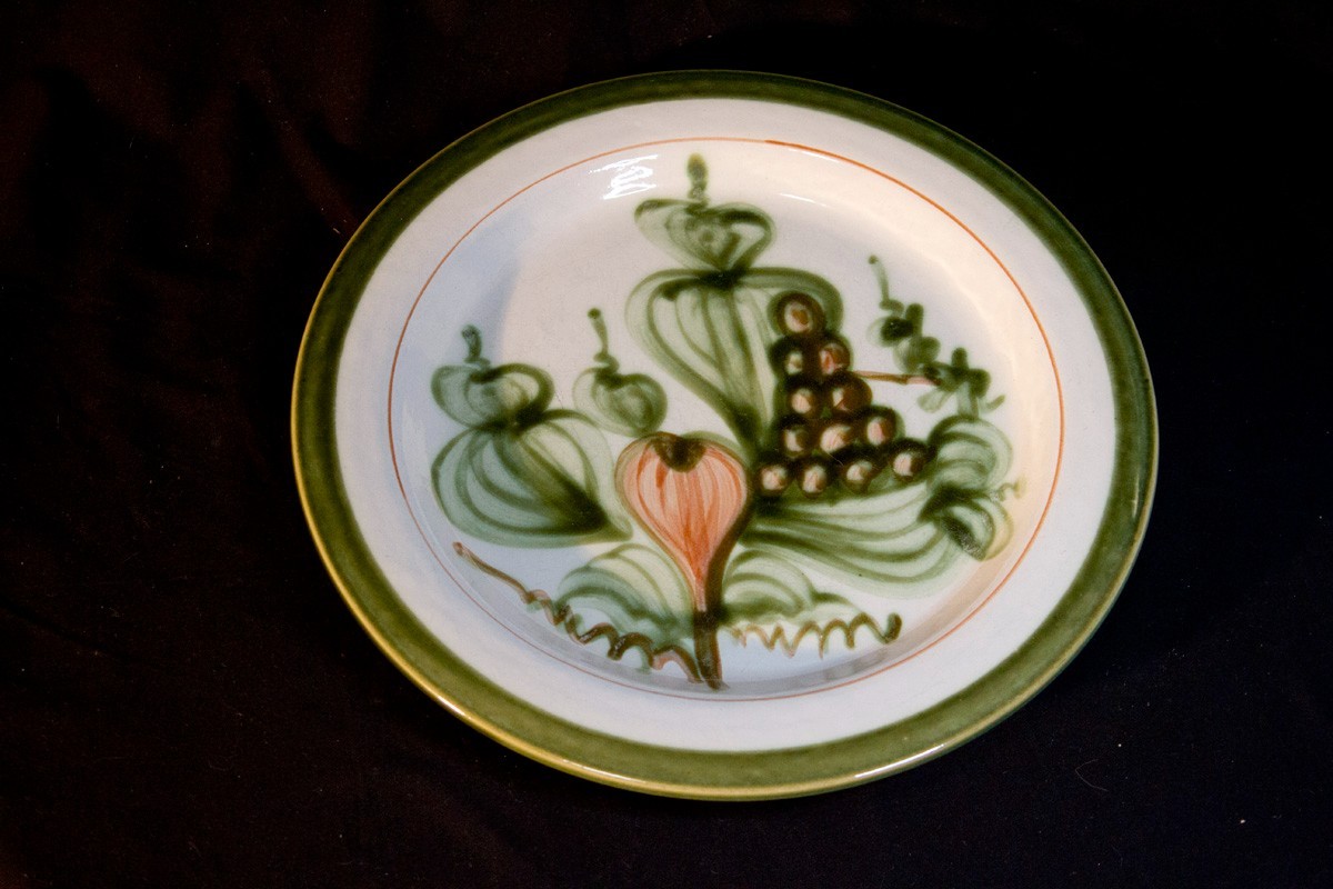 Vintage Louisville Stoneware John B. Taylor Harvest Dinner Plates 13" Set of 6