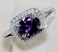 3CT Amethyst  Topaz 925 Solid Sterling Silver Ring Jewelry Sz 6 MK1-9