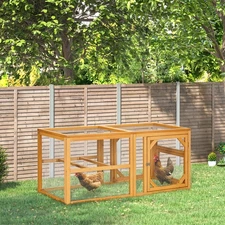 PawHut Wooden Chicken Coop Large Chicken Run with Combinable Design