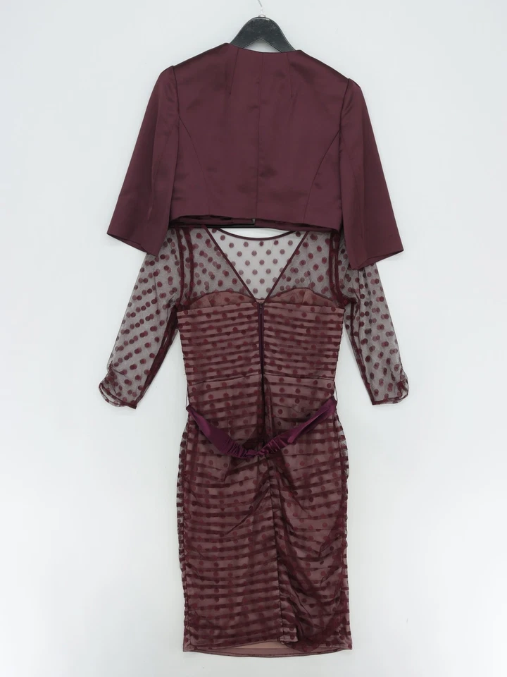 Traje de dos piezas Coast para mujer UK 12 poliéster púrpura Foto 2 de 4