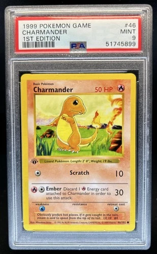 1999 Pokemon 1st Edition Charmander #46/102 PSA 9