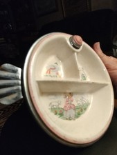 BARTSCH Chicago baby food divided dish on chrome plated base