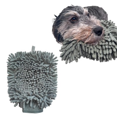 SPOT Clean Paws Chenille Microfiber Dog Towel Mitt - Super Absorbent, Quick-D...