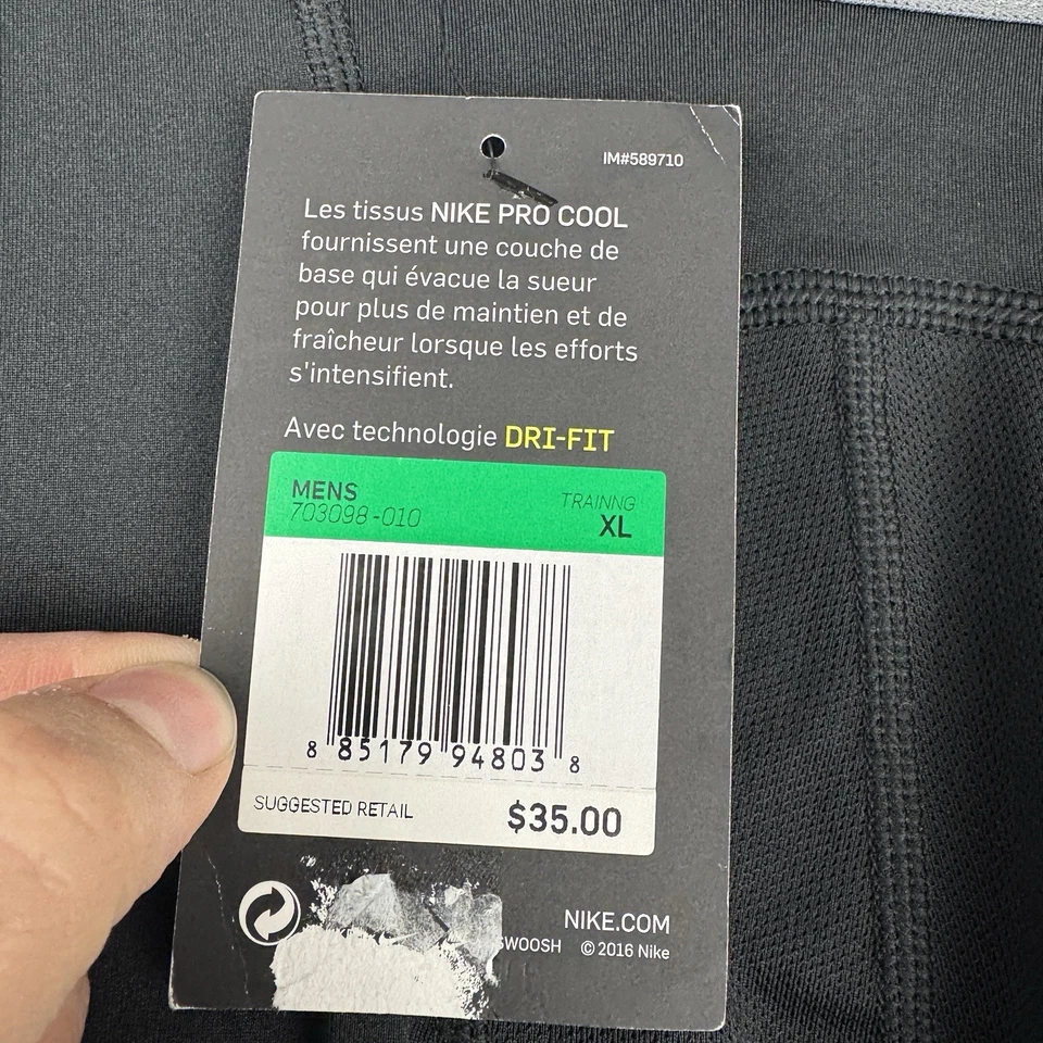 Nike Pro Compression Full Length Athletic Base Layer Men's XL Extra Large Black - Image 4 of 4