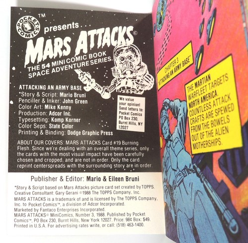 Pocket Comics Presents Mars Attacks #3 of 54 Minicomics "Shock Troops" (1988) - Picture 3 of 3