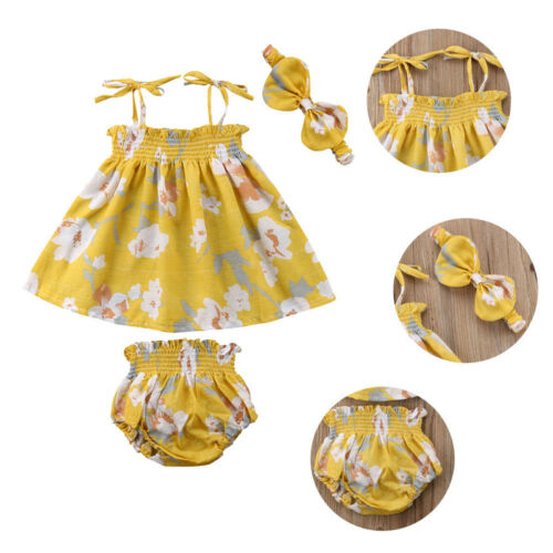 Toddler Baby Girl Summer Clothes Outfits Ruffled Sleeveless Top+Shorts Pants Set - Picture 2 of 10