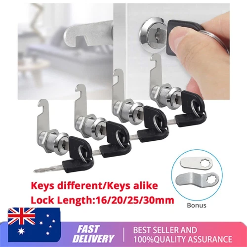 16/20/25/30mm Cam Lock Door Barrel Drawer Cabinet Mail Box Cupboard Locker AU