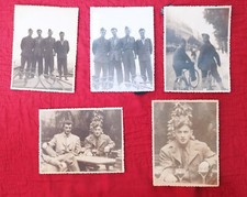 Lot 5x Photos Rare WW2 Era 1940s France Paris - Us Army Soldiers 