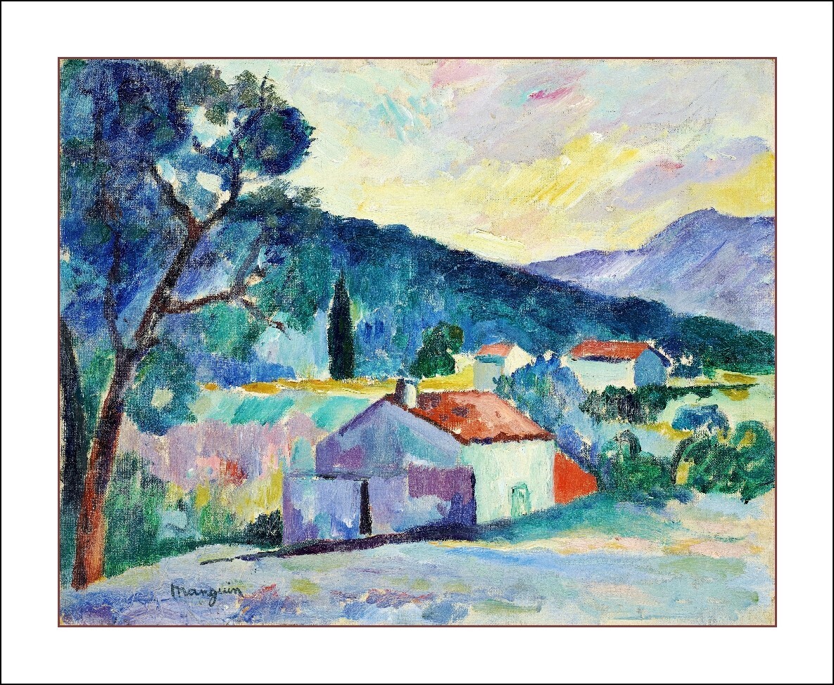 Poster lithographique Manguin St Tropez Le Mas Rf03 affiche d'art 60x70cm