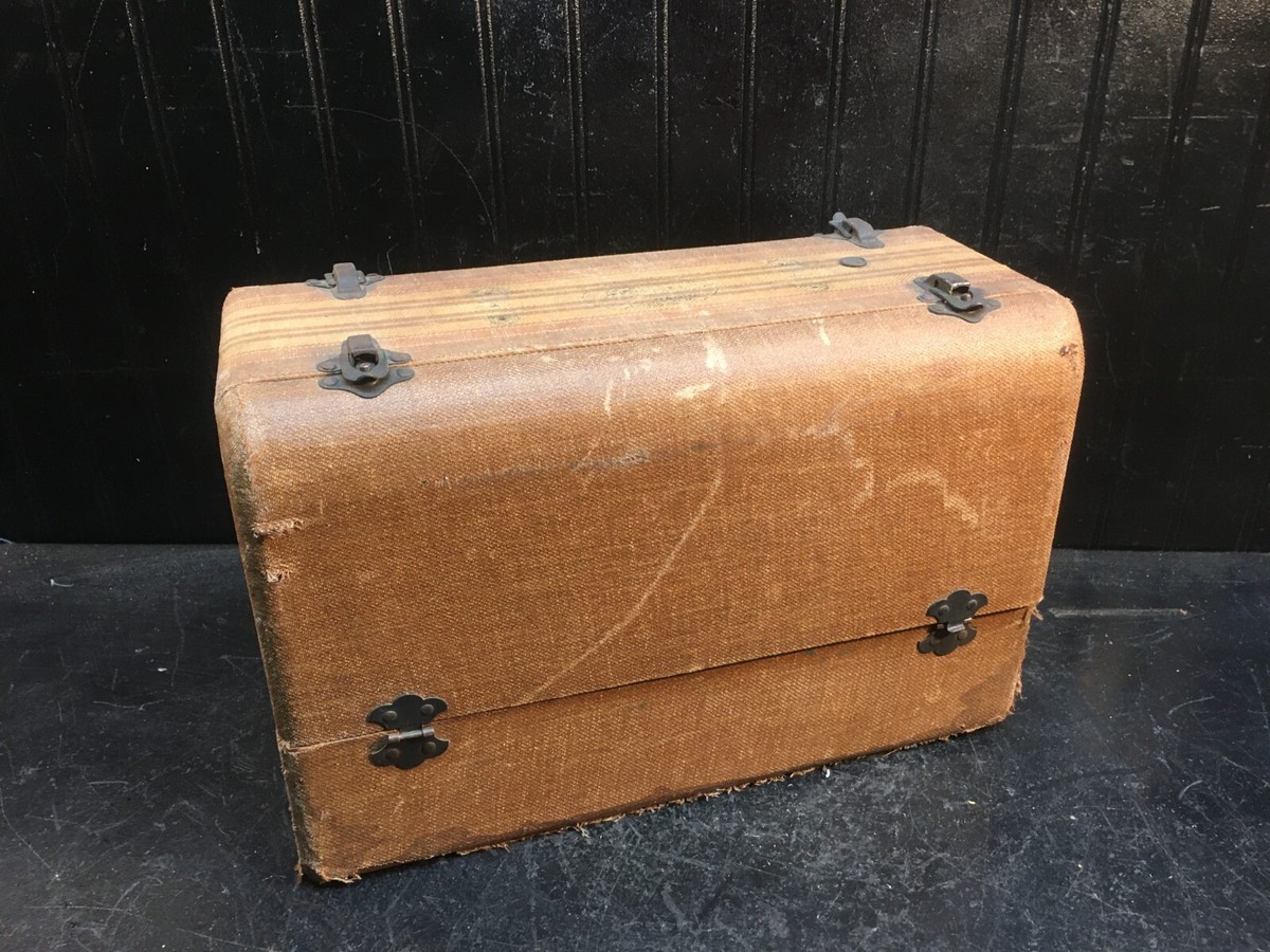 Vintage Zenith Tube Radio Wood Luggage Suit Case 15in x 6in x 9in