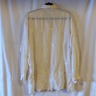 HW New York Women's Cream Sheer Dressy Button Down Blouse Size L