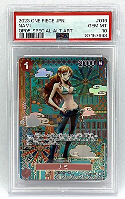 PSA 10 Nami OP01-016 SP R Alt Art One Piece OP05 Awakening PSA 10 Nami OP01-016 SP R Alt Art One Piece OP05 Awakening