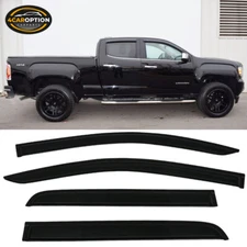 Fits 15-22 Chevy Colorado GMC Canyon Crew Cab Window Visors Rain Sun Guard Vent