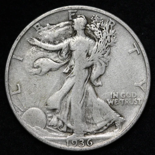 1936-D Walking Liberty SILVER Half Dollar Nice Circulated Condition