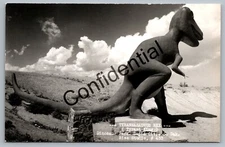 Real Photo T-Rex Dinosaur At Park South Dakota Rise Studio SD RP RPPC Dino M334