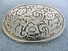 Great American Products USA Fine Pewter Belt Buckle Floral Design 