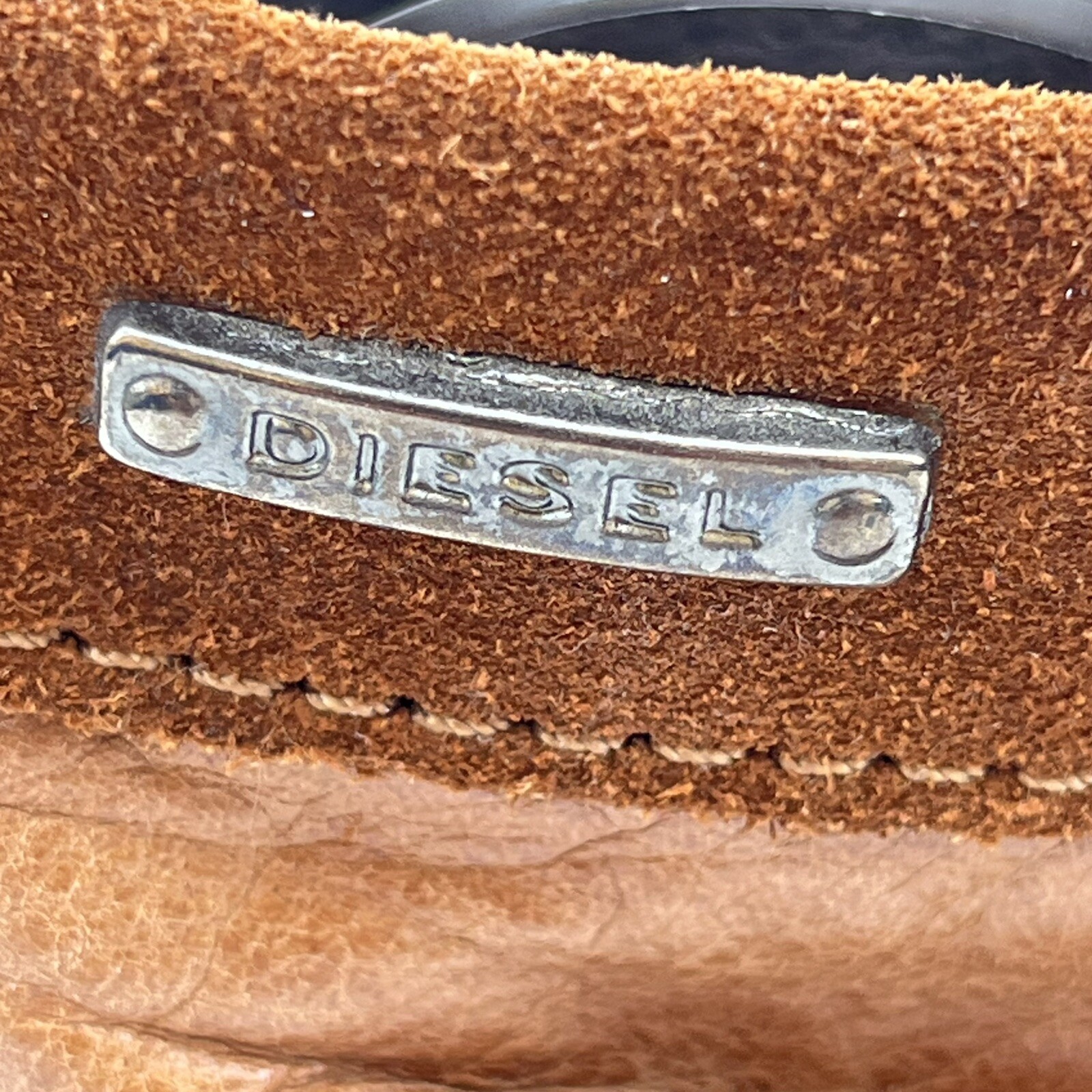 DIESEL Brown Leather Ankle Boots 36 Heeled Studded Lace Up Back Platform Slouchy thumbnail 2