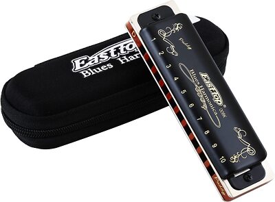 EASTTOP Diatonic Blue Harmonica key of Paddy C/A/D/G 10Hole Diatonic Mouth Organ