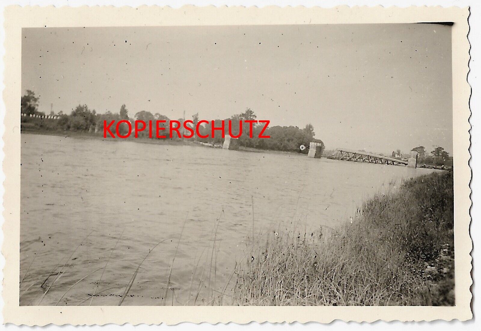 Orig. Foto Vormarsch Tauroggen Eisenbahnbrücke gesprengt Vormarsch Litauen