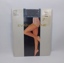 Evan-Picone Control Top Ultra Sheer Sandalfoot Toe Black Onyx Size 3 Pantyhose