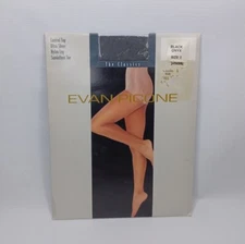 Evan-Picone Control Top Ultra Sheer Sandalfoot Toe Black Onyx Size 3 Pantyhose