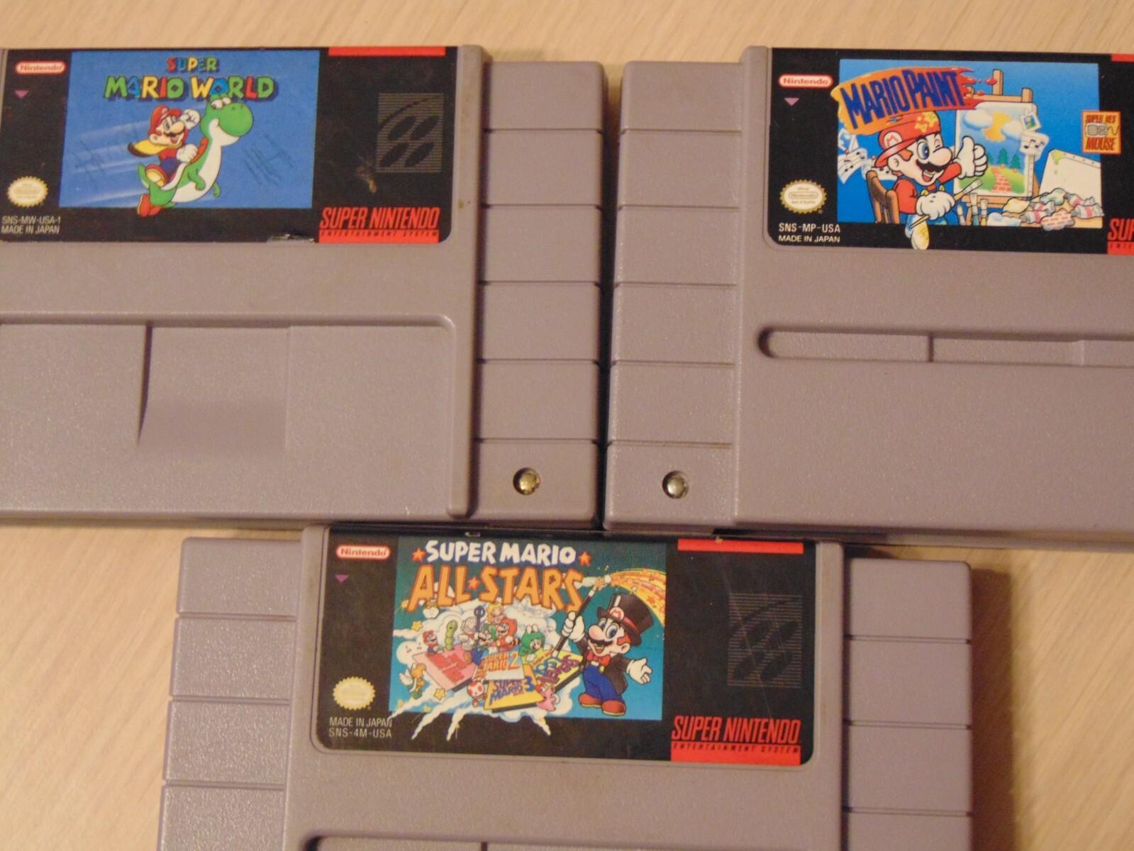 SNES Game Lot Super Mario World, Super Mario Allstars, Super Mario Paint eBay