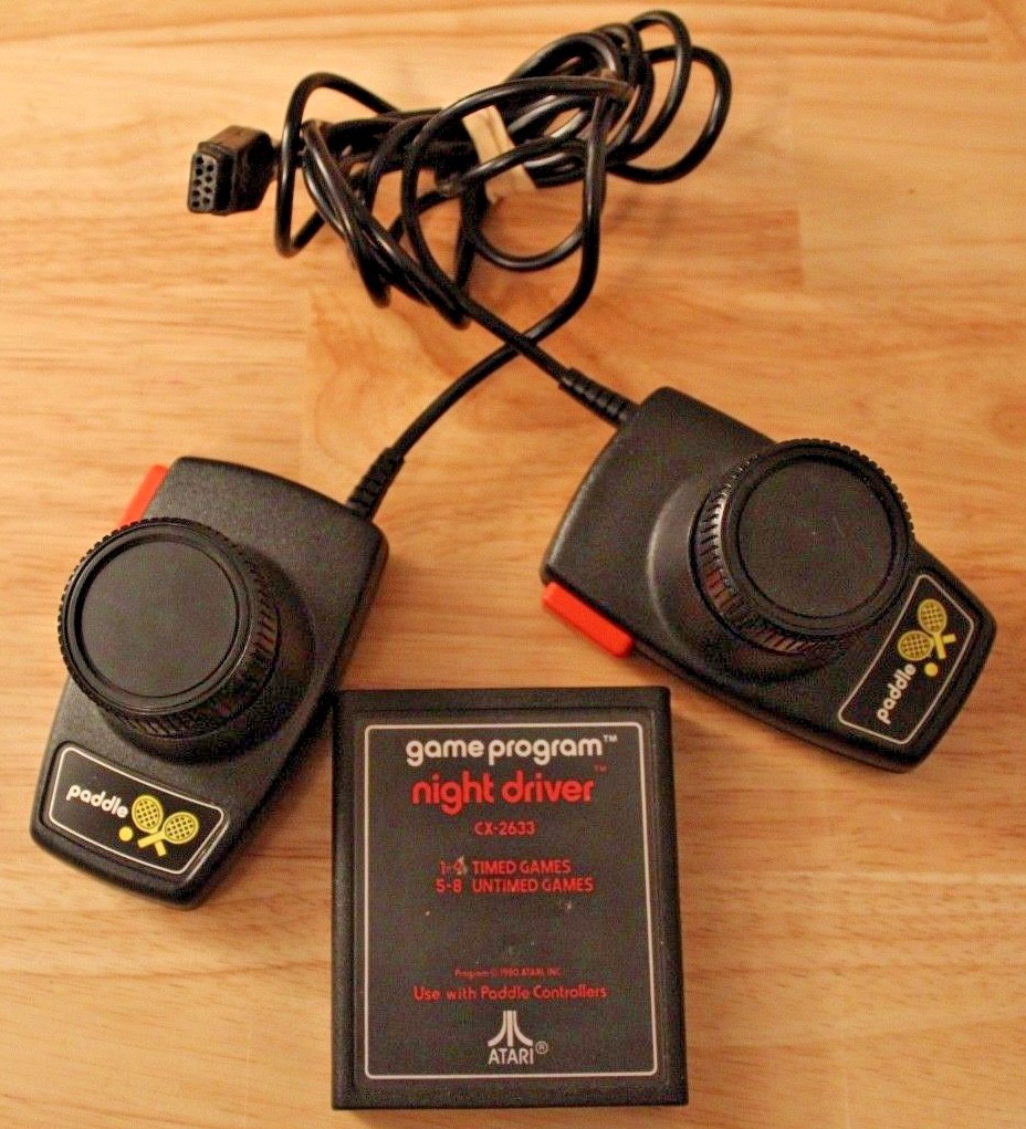 Atari 2600 Official Paddles Controllers Jitter Free W/ Night Driver ...