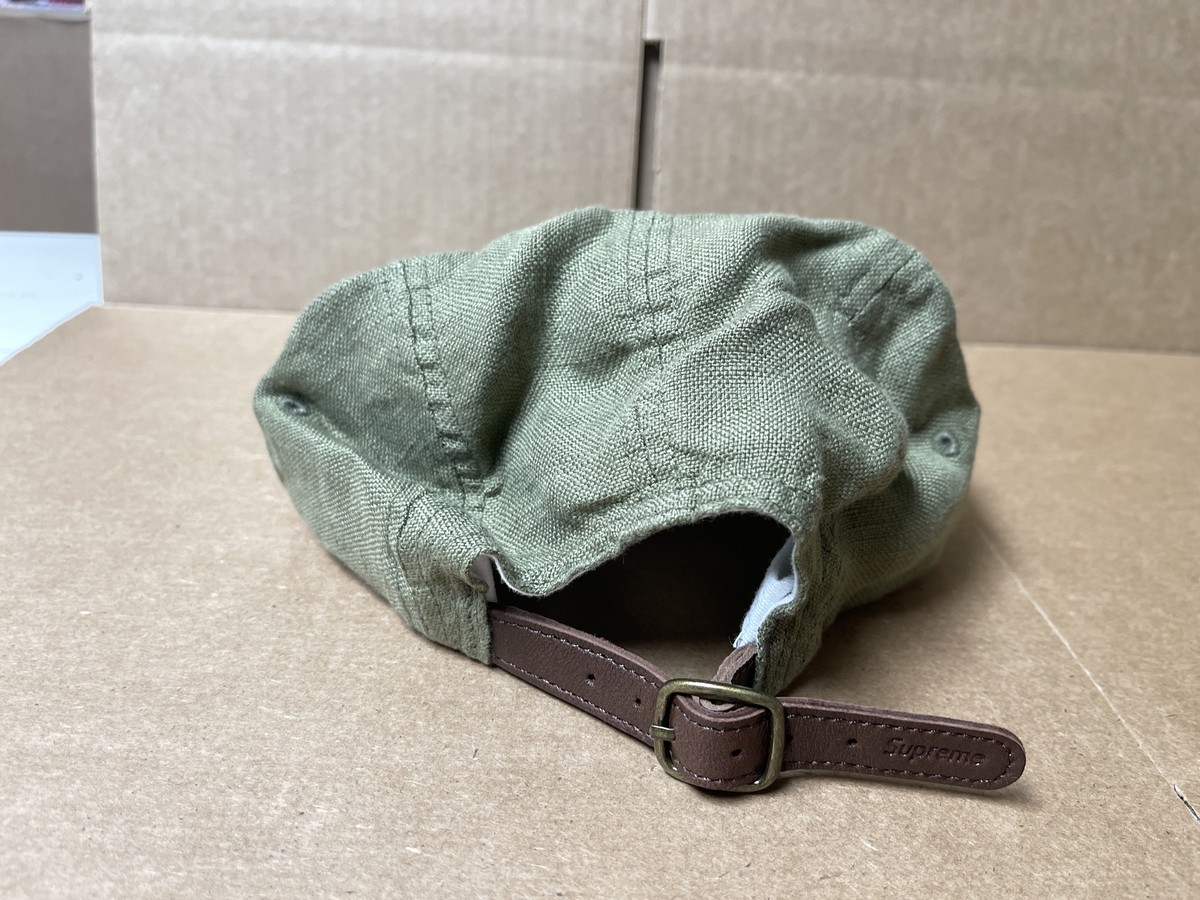 Supreme Linen Camp Cap Olive White S/S 21 | eBay