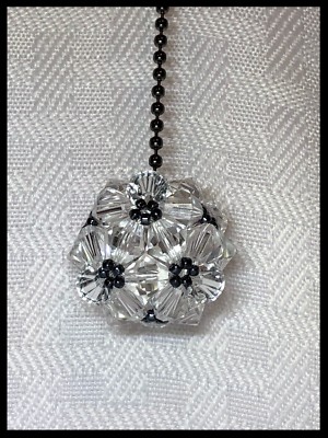 Handcrafted Disco Ball Black White Ceiling Fan Pull Made W