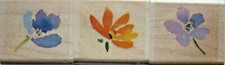 FLOWER TRIO Rubber Stamps 96025 Inkadinkado 3 pc set Brand NEW floral watercolo
