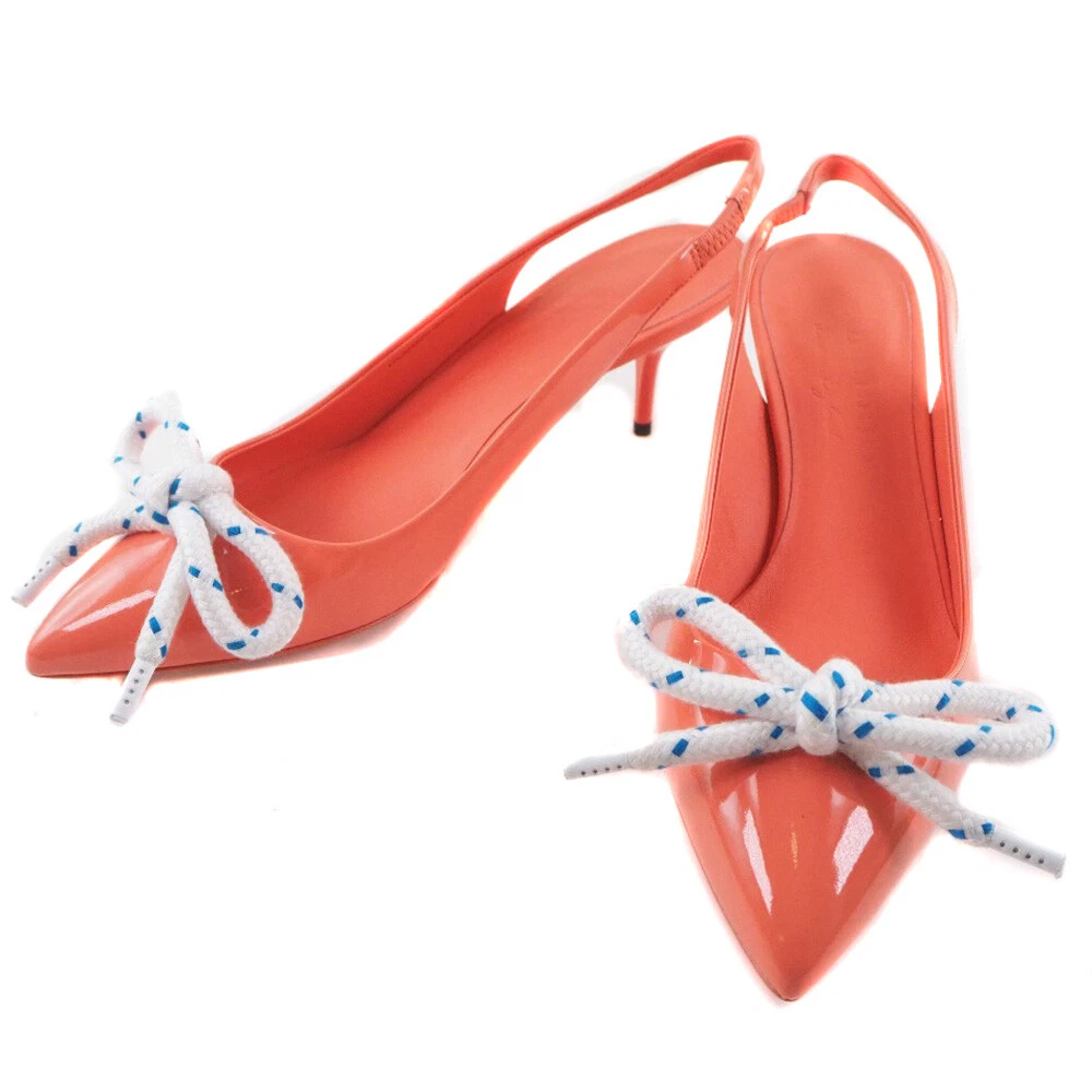 BURBERRY 4075721 1007 BOW FINK 55 pumps PINK AZALEA Orange Patent