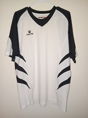 Kelme Solid White and Black Men's Shirt Sz Medium