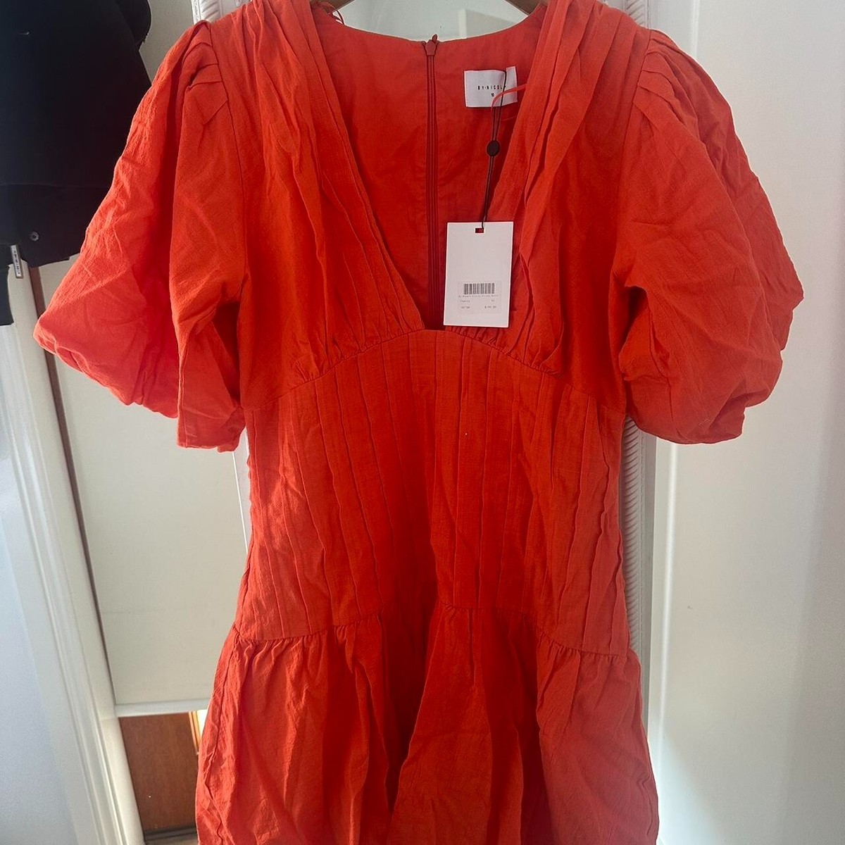coco and lola orange dress strapless open back dress One Fell Swoop Paris Dress in Burnt Orange  Coco  & Lola