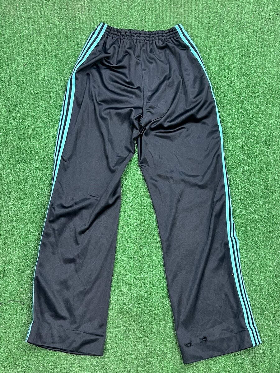 Vintage 80s Adidas ATP Keyrolan 3 Stripe Track Pants RARE COLOR Large Teal