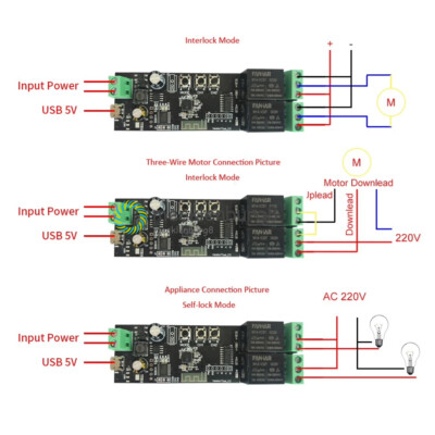 2 Channel Tuya WiFi Relay Module Momentary Switch Inching/Selflocking/Interlock